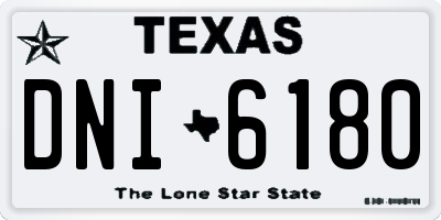 TX license plate DNI6180