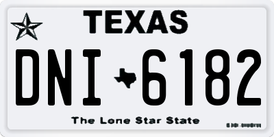 TX license plate DNI6182
