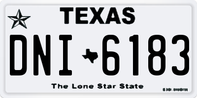 TX license plate DNI6183