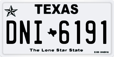 TX license plate DNI6191