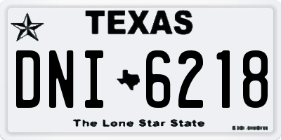 TX license plate DNI6218