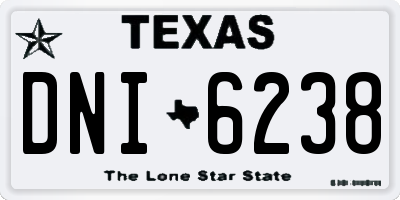TX license plate DNI6238