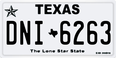 TX license plate DNI6263
