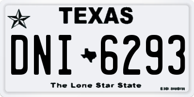 TX license plate DNI6293