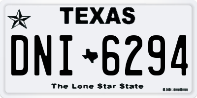 TX license plate DNI6294