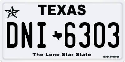 TX license plate DNI6303