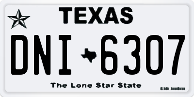TX license plate DNI6307