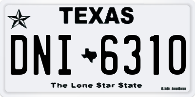 TX license plate DNI6310