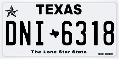 TX license plate DNI6318