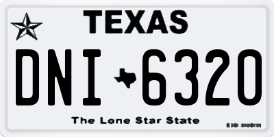 TX license plate DNI6320