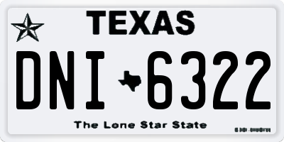 TX license plate DNI6322