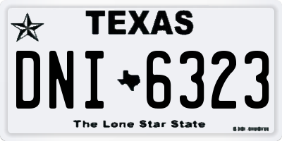 TX license plate DNI6323