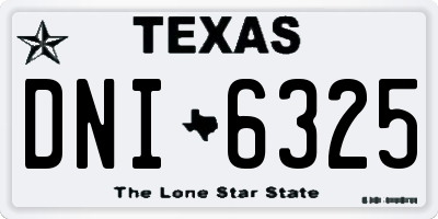 TX license plate DNI6325