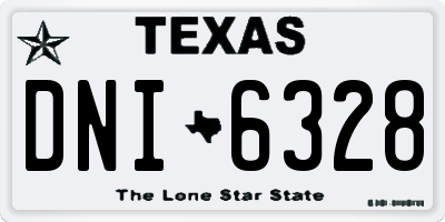 TX license plate DNI6328