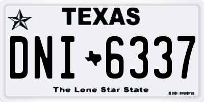 TX license plate DNI6337