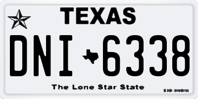 TX license plate DNI6338