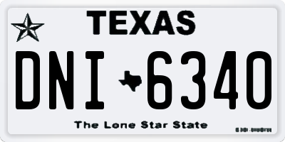 TX license plate DNI6340