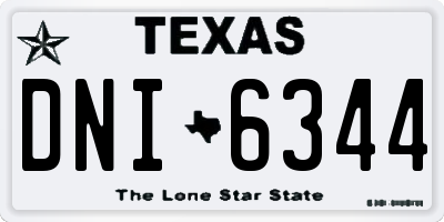 TX license plate DNI6344