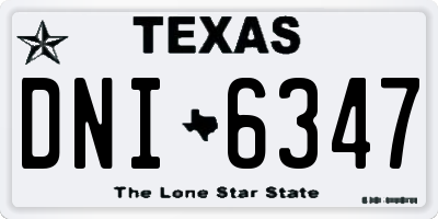 TX license plate DNI6347