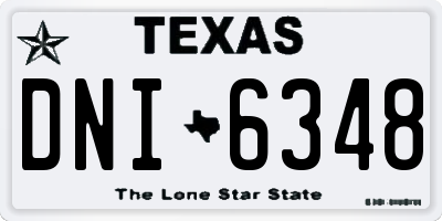 TX license plate DNI6348