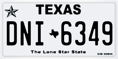 TX license plate DNI6349