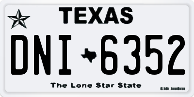 TX license plate DNI6352