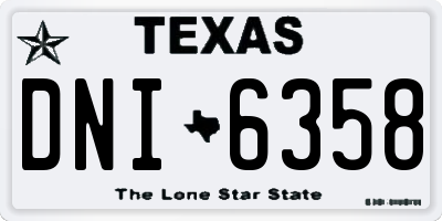 TX license plate DNI6358