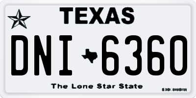 TX license plate DNI6360