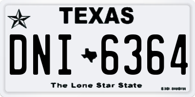 TX license plate DNI6364