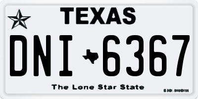 TX license plate DNI6367