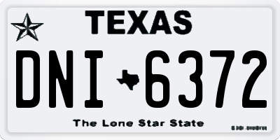 TX license plate DNI6372
