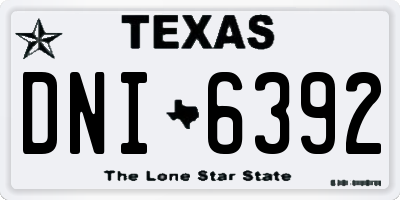 TX license plate DNI6392