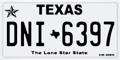 TX license plate DNI6397