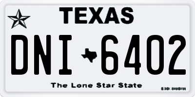 TX license plate DNI6402