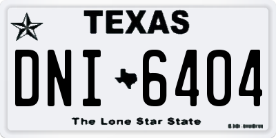 TX license plate DNI6404