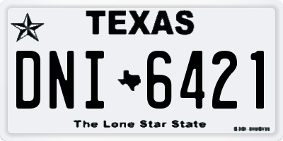 TX license plate DNI6421