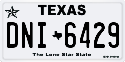 TX license plate DNI6429