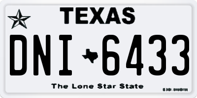 TX license plate DNI6433