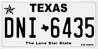 TX license plate DNI6435
