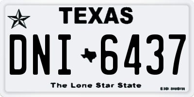 TX license plate DNI6437