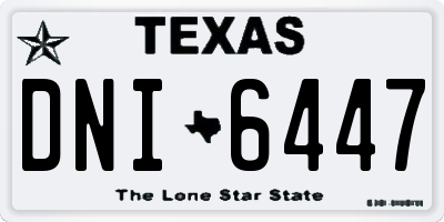 TX license plate DNI6447