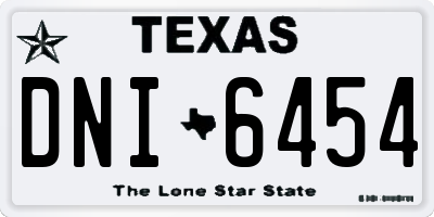 TX license plate DNI6454