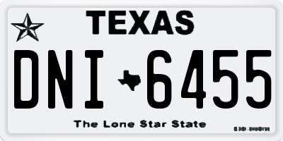 TX license plate DNI6455