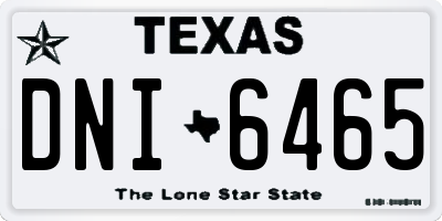 TX license plate DNI6465