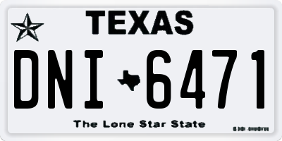 TX license plate DNI6471