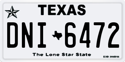 TX license plate DNI6472