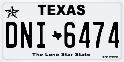 TX license plate DNI6474