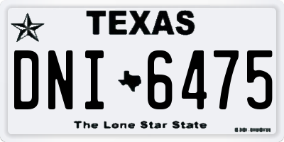 TX license plate DNI6475