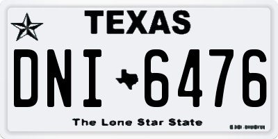 TX license plate DNI6476