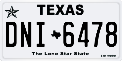 TX license plate DNI6478